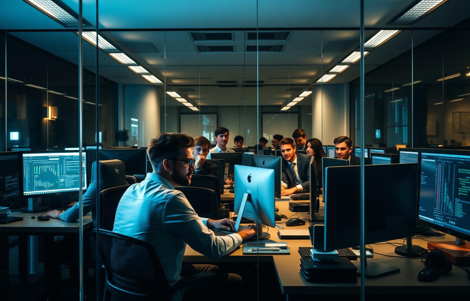 LLC LABTECHTRONIC team collaborating in office